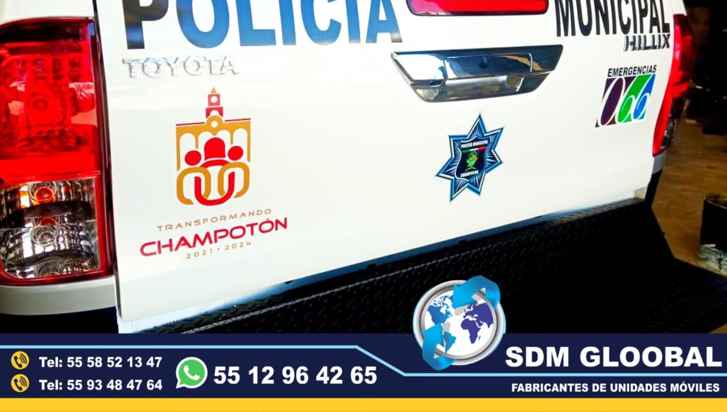 Rotulacion, balizamiento, cromatica de Moto Patrullas pick up sedan<br>