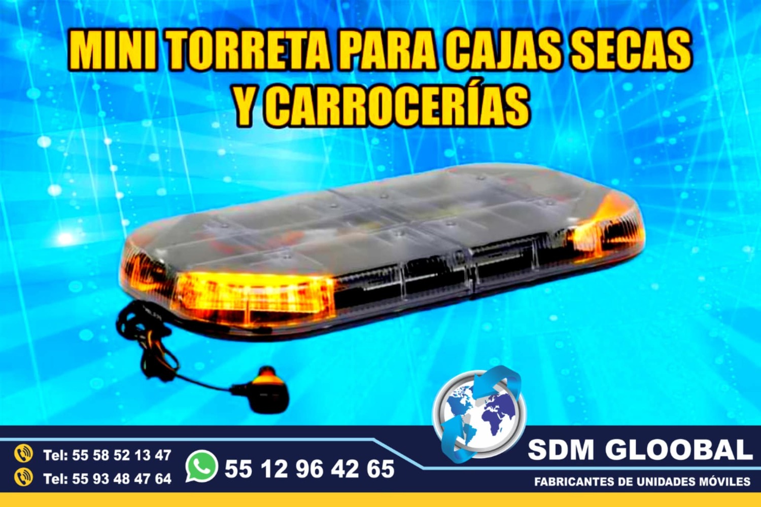 Venta de Torretas, Minitorretas, luces auxiliares color rojo azul ambar<br>