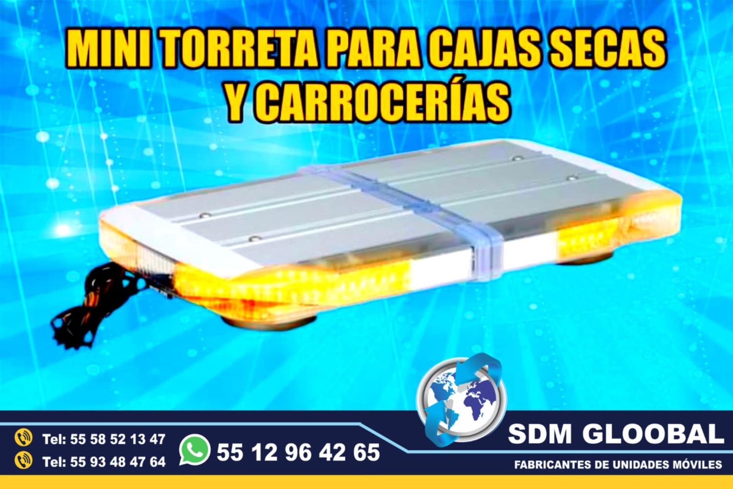 Venta de Torretas, Minitorretas, luces auxiliares color rojo azul ambar<br>