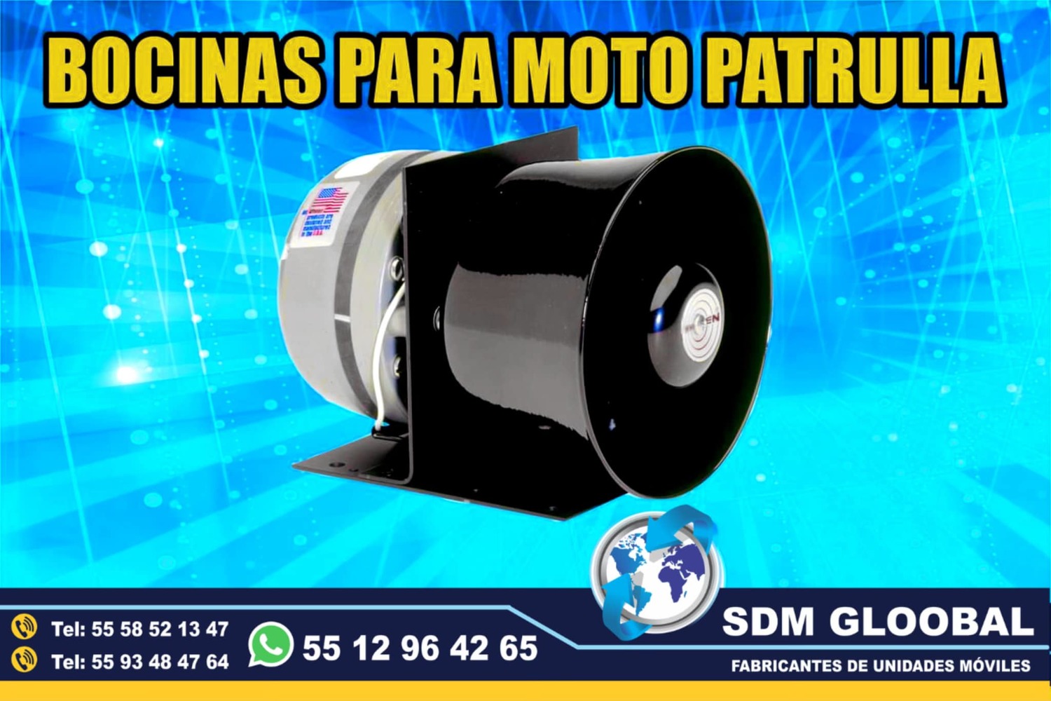 Venta de Bocina para moto patrullas pick up sedan escolta ministerial ficalia patrullas proteccion ciudadana<br>