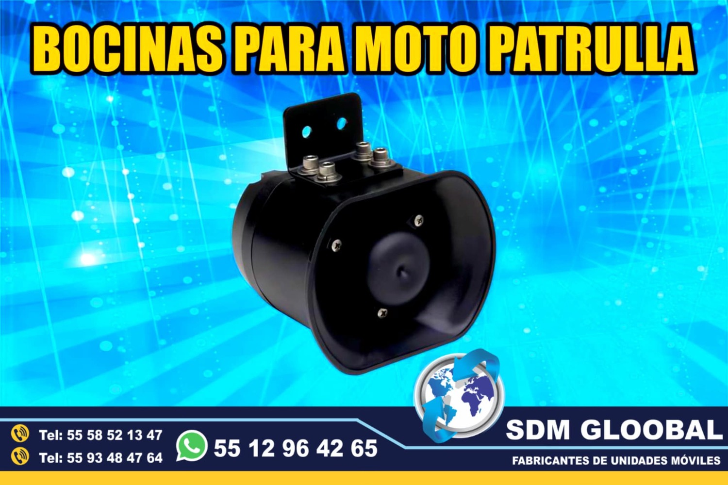 Venta de Bocina para moto patrullas pick up sedan escolta ministerial ficalia patrullas proteccion ciudadana<br>