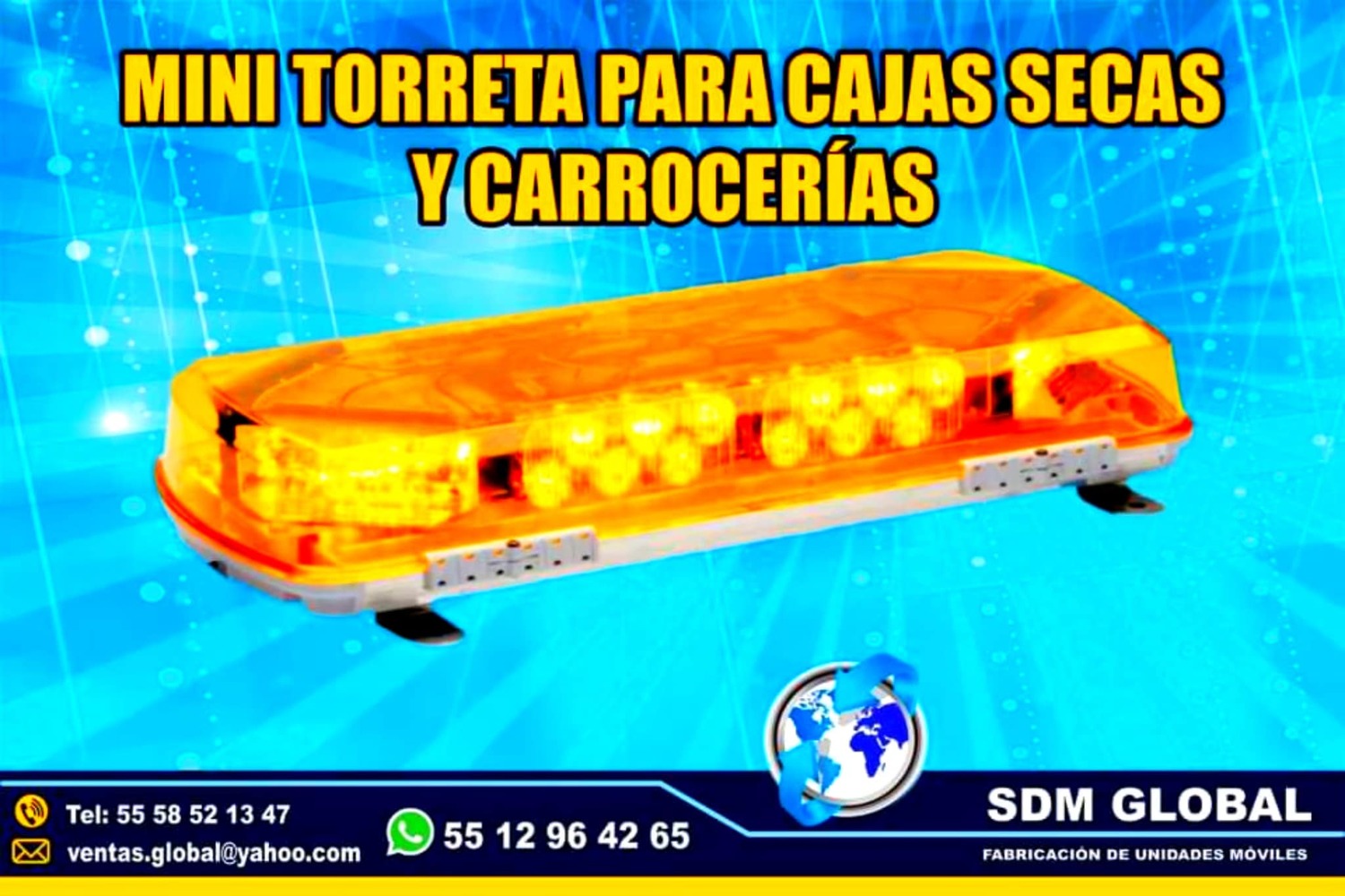 Venta de Torretas, Minitorretas, luces auxiliares color rojo azul ambar<br>